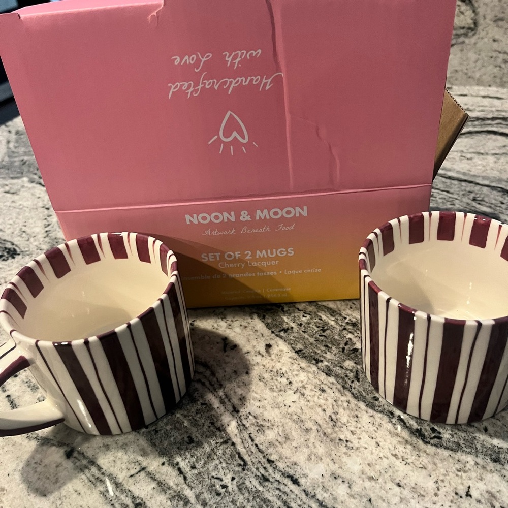 Cherry Lacquer Mugs - Set of 2